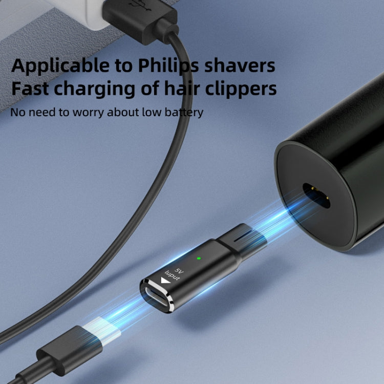 Shaver / Clipper Charging Adapter for Philips, Interface:Type-C to 15V Oval(Grey) by bashfashion