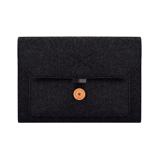 ND06 Multi-purpose Felt Button Laptop Inner Bag for 12.5 inch Laptop(Black) by bashfashion