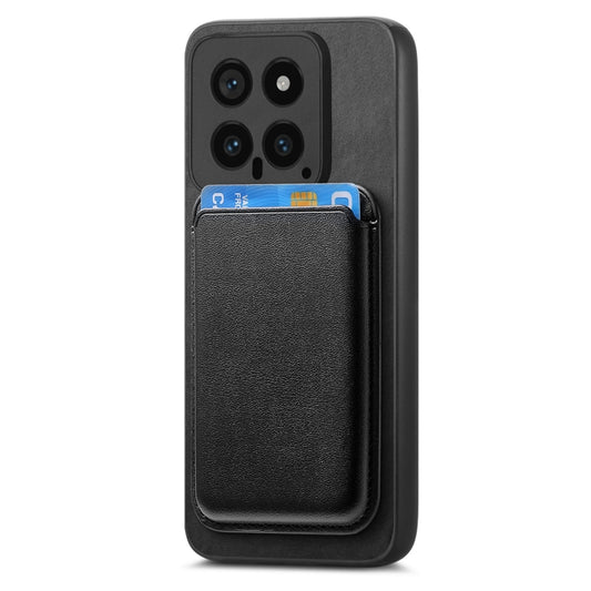 For Xiaomi Redmi Note 13 Pro 4G Retro Magsafe Card Bag PU Back Cover Phone Case(Black) by bashfashion