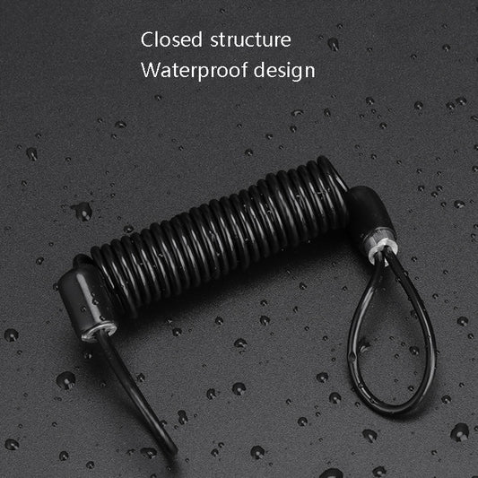 5 PCS Bicycle Portable Reminder Rope Motorcycle Helmet Anti-Theft Spring Rope Travel Wire Rope(Black) by bashfashion