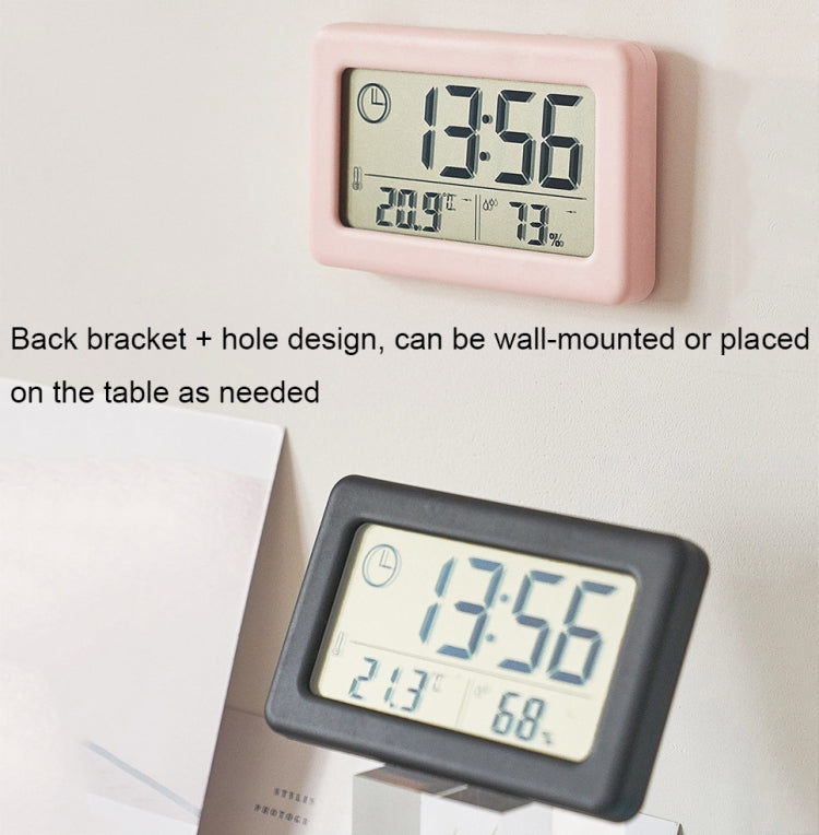 YD005 Mini Light and Thin LCD Screen Temperature/Humidity Meter Electronic Clock(Black) by bashfashion