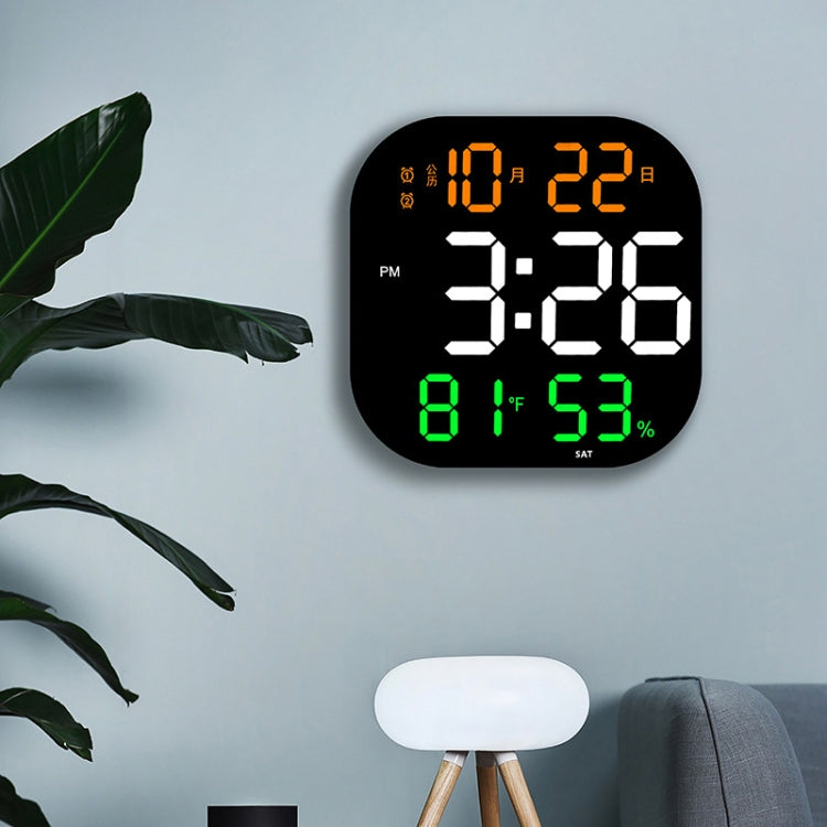 13-Inch LED Acrylic Electronic Clock Large-Screen Square Wall Clock With Timing Temperature Humidity(6632 White Light) by bashfashion