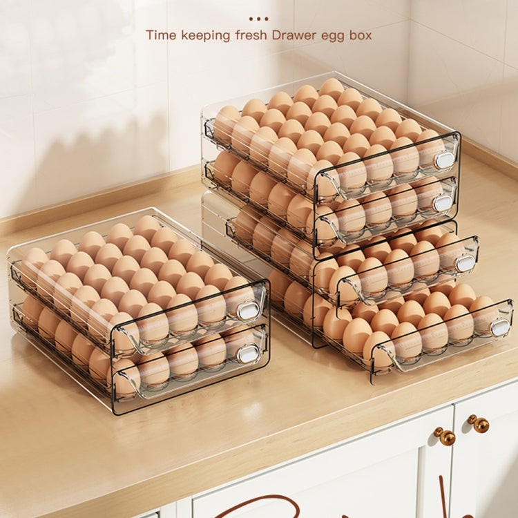 Middle Layer Double Layer 24 Grid Egg Storage Box PET Transparent Multi-Specification Egg Box by bashfashion