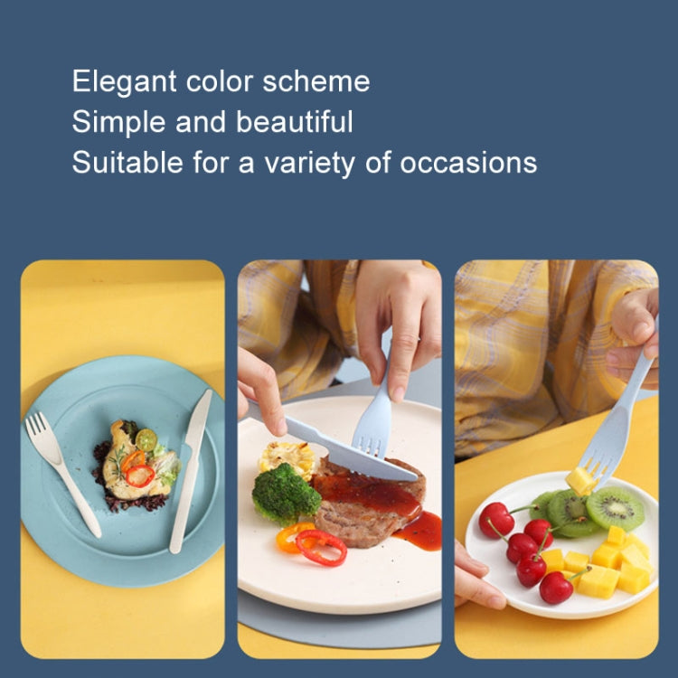 4 In 1 Portable Wheat Straw Tableware Set Outdoor Travel Storage Tableware Box, Style: B With Knife (Beige) by bashfashion