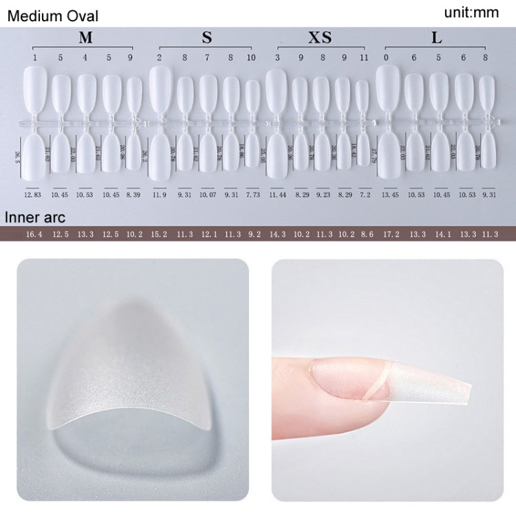 10pairs Of 100pcs/Box Frosted False Nails Artificial Tip, Shape: Short Ellipse XS by bashfashion