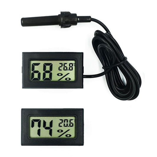 With Probe Digital Thermometer Hygrometer Electronic Temperature Detection Sensor, Model: FY-11 Black by bashfashion