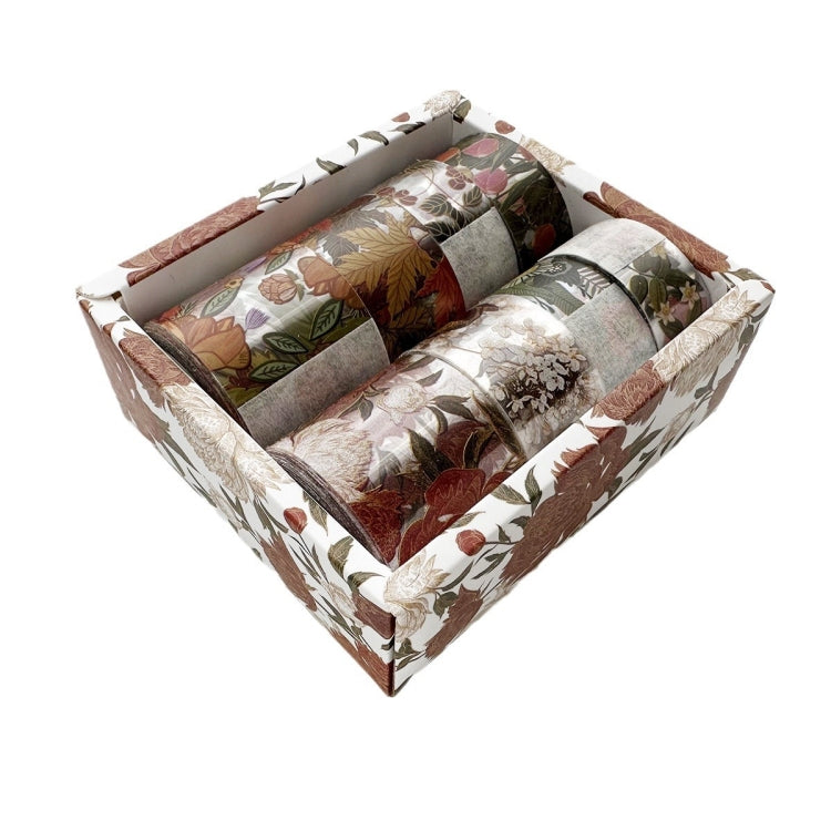 8rolls /Box Ancient Style Transparent PET Tape Set for Journaling 3cm x 2+2cm x 2+1.5cm x 4(Decorative Floral) by bashfashion