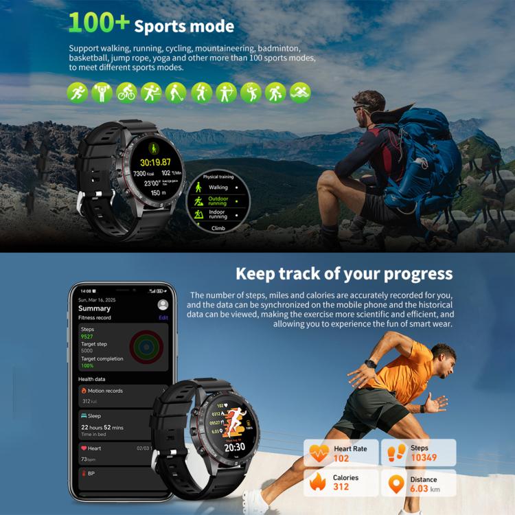 HAMTOD 1.6 inch Waterproof Smart Watch, Support Bluetooth Call / Heart Rate / Blood Oxygen Monitoring / NFC(Silver) by HAMTOD