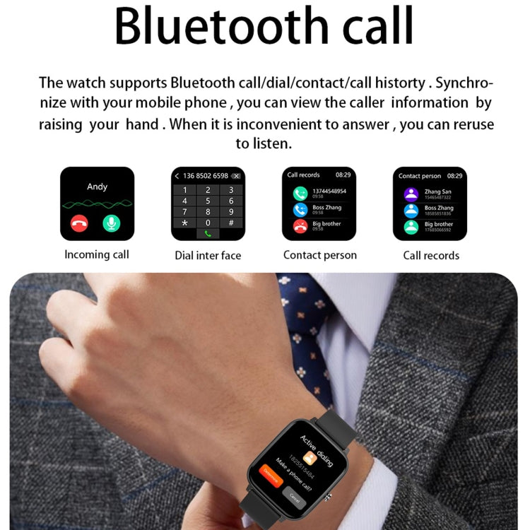 P6 1.54 inch TFT Color Screen IP68 Waterproof Smart Bracket, Support Bluetooth Call / Sleep Monitoring / Heart Rate Monitoring(Black) by bashfashion