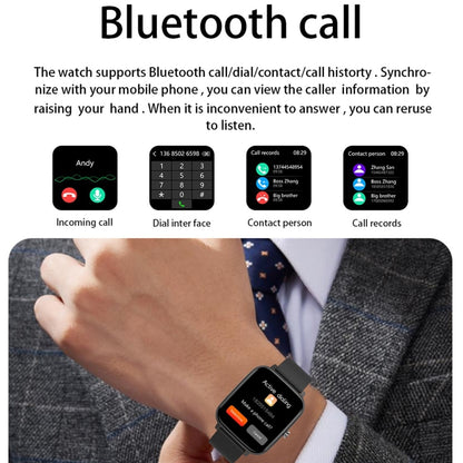 P6 1.54 inch TFT Color Screen IP68 Waterproof Smart Bracket, Support Bluetooth Call / Sleep Monitoring / Heart Rate Monitoring(Black) by bashfashion
