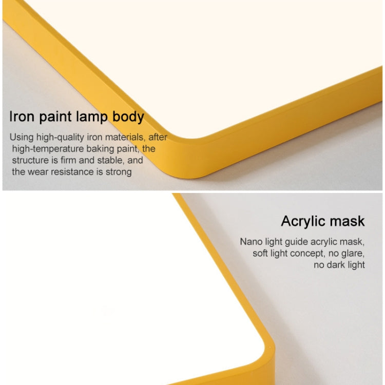 Macaron LED Square Ceiling Lamp, White Light, Size:30cm(Pink) by bashfashion