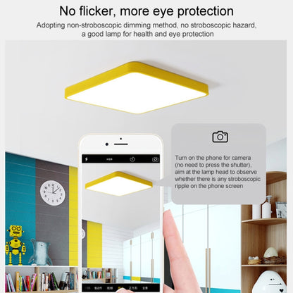 Macaron LED Rectangle Ceiling Lamp, 3-Colors Light, Size:88x62cm(Yellow) by bashfashion