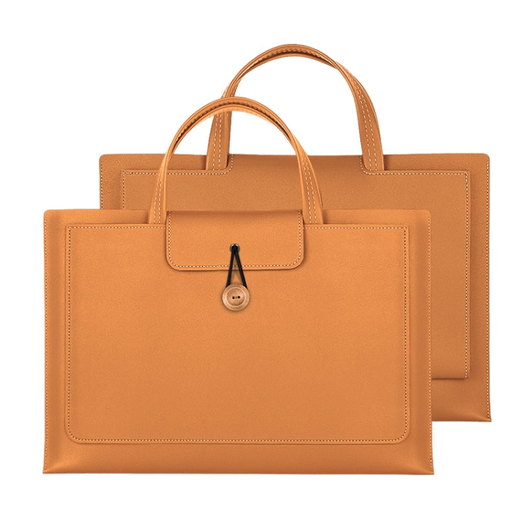 15-16 inch Universal Elastic Thread Button Portable Laptop Inner Bag(Brown) by bashfashion