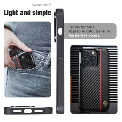 For iPhone 14 Plus LC.IMEEKE 3 in 1 Carbon Fiber Texture Shockproof Phone Case(Black) by LC.IMEEKE