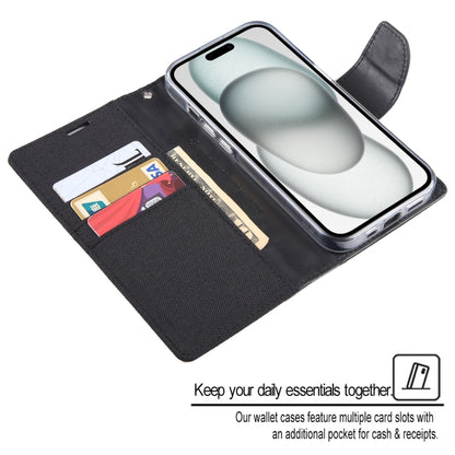 For iPhone 15 Pro Max GOOSPERY CANVAS DIARY Fabric Texture Flip Leather Phone Case(Grey) by GOOSPERY