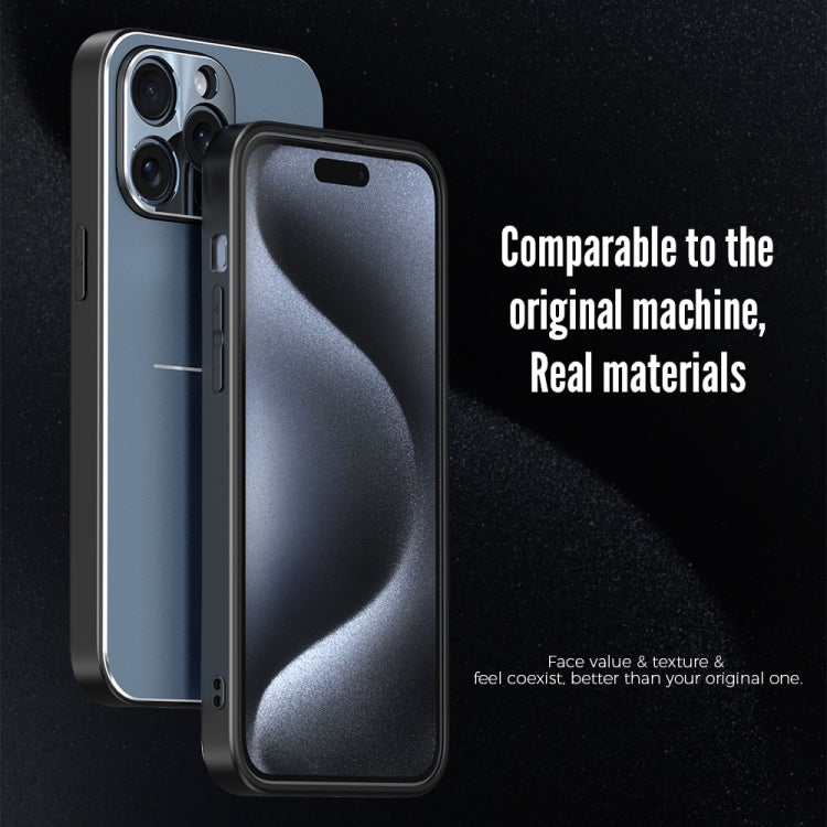 For iPhone 15 Plus R-JUST RJ52 3-Line Style Metal TPU Shockproof Phone Case(Silver) by R-JUST