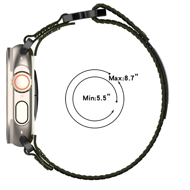 For Apple Watch Series 10 42mm Nylon Hook And Loop Fastener Watch Band(Army Green) by bashfashion