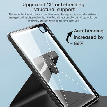 For iPad Pro 11 2022 / 2021 / 2020 ZGA Tri-Fold 360 Rotation Smart Leather Tablet Case(Black) by ZGA