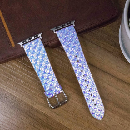 For Apple Watch 5 & 4 40mm / 3 & 2 & 1 38mm Discolor Glitter Fish Scale Texture Watch Band(Square) by bashfashion