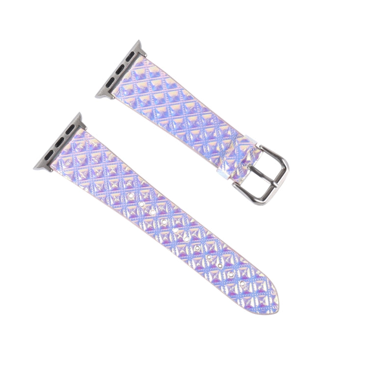 For Apple Watch 5 & 4 44mm / 3 & 2 & 1 42mm Discolor Glitter Fish Scale Texture Watch Band(Square) by bashfashion