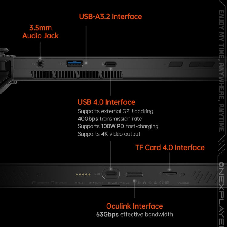 ONE-NETBOOK OneXPlayer X1 mini 8.8 inch Handheld Game Console, 32GB+1TB, Windows 11 AMD Ryzen 7 8840U(Black) by ONE-NETBOOK