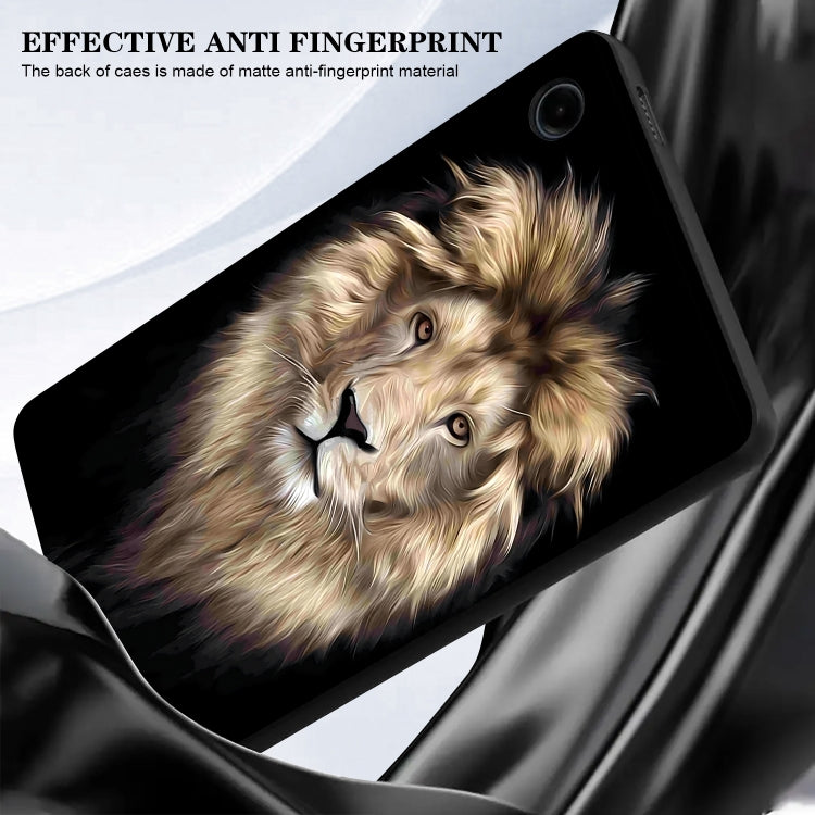 For Samsung Galaxy Tab S9 / S9 FE Color Painting Pattern Smart Tablet TPU Case(Lion) by bashfashion