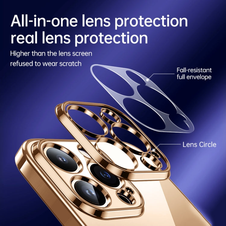 For iPhone 16 Plus SULADA Shine Through Series Plating TPU Transparent Phone Case(Gold) by SULADA