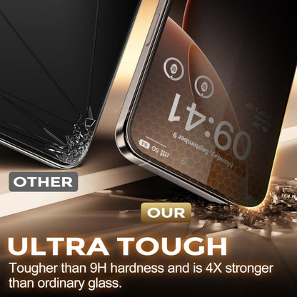 For iPhone 15 Pro Max Dust-Free Easy Install Privacy Tempered Glass Film(Black) by bashfashion