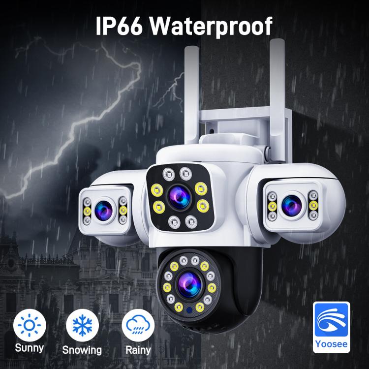 2MP HD 360 Degree Panorama 3 Lens IP66 Waterproof Wireless WiFi Camera, Memory:15 Days Memory Card(EU Plug) by bashfashion