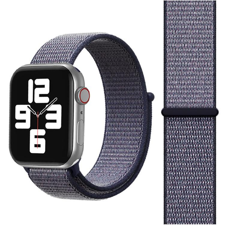 For Apple Watch 42mm / 41mm / 40mm / 38mm xDfind Nylon Loop Hook and Loop Fastener Watch Band(Midnight Blue) by xDfind