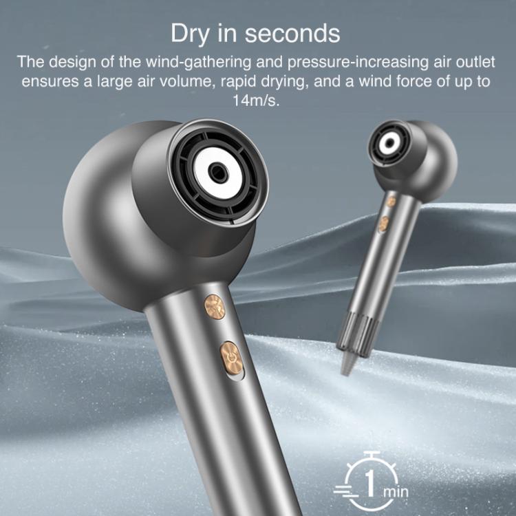 WG-F01 LED Digital Display Smart Frequency Conversion Negative Ion High Speed Hair Dryer, UK Plug(Gray) by bashfashion