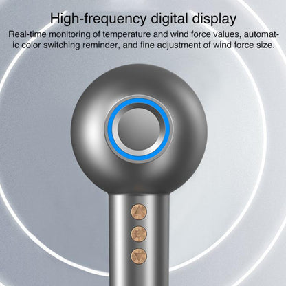 WG-F01 LED Digital Display Smart Frequency Conversion Negative Ion High Speed Hair Dryer, UK Plug(Gray) by bashfashion