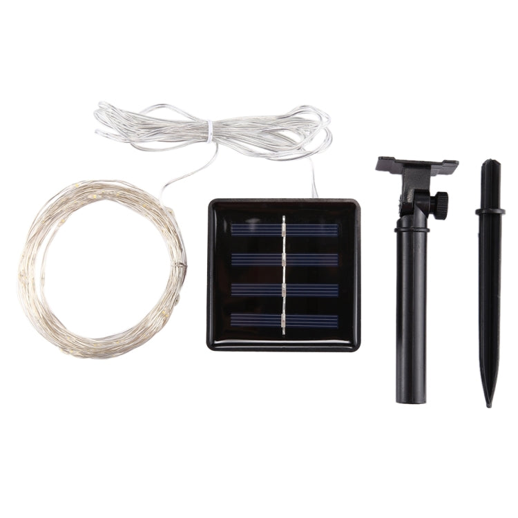 10m IP65 Waterproof Colorful Light Solar Panel Silver Wire String Light, 100 LEDs SMD 0603 Fairy Lamp Decorative Light by bashfashion