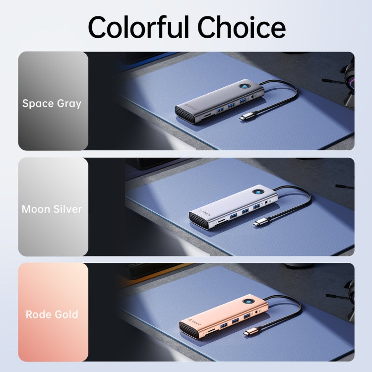 ORICO PW11-9P Type-C / USB-C 8-in-1 5Gbps Multifunction Docking Station(Dark Gray) by ORICO