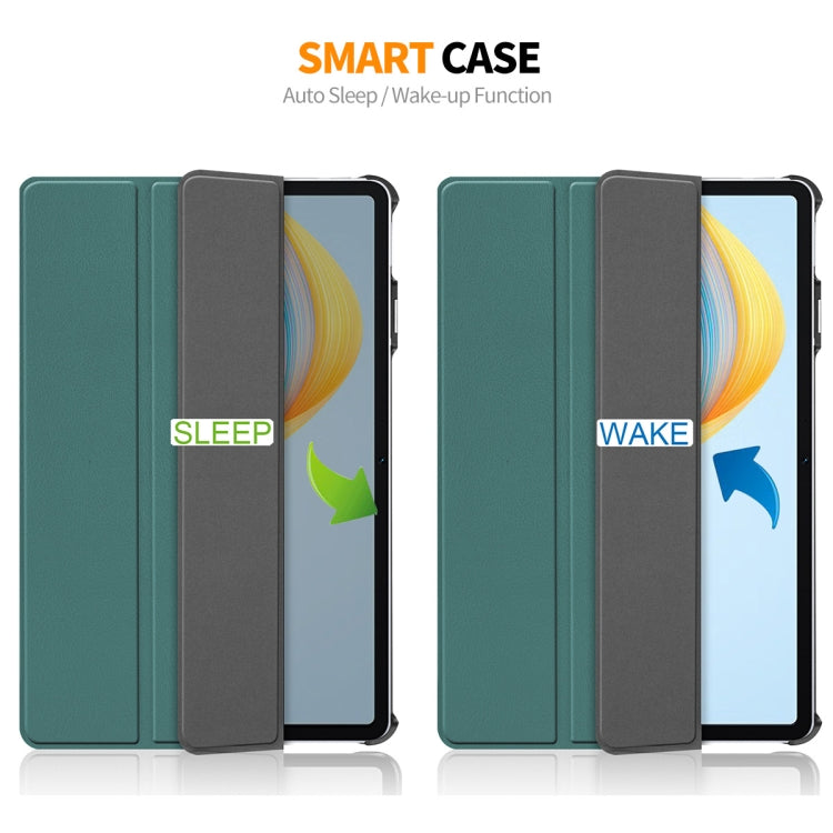 For Honor Pad V8 ENKAY Tri-fold Custer Texture Leather Smart Tablet Case(Black) by ENKAY