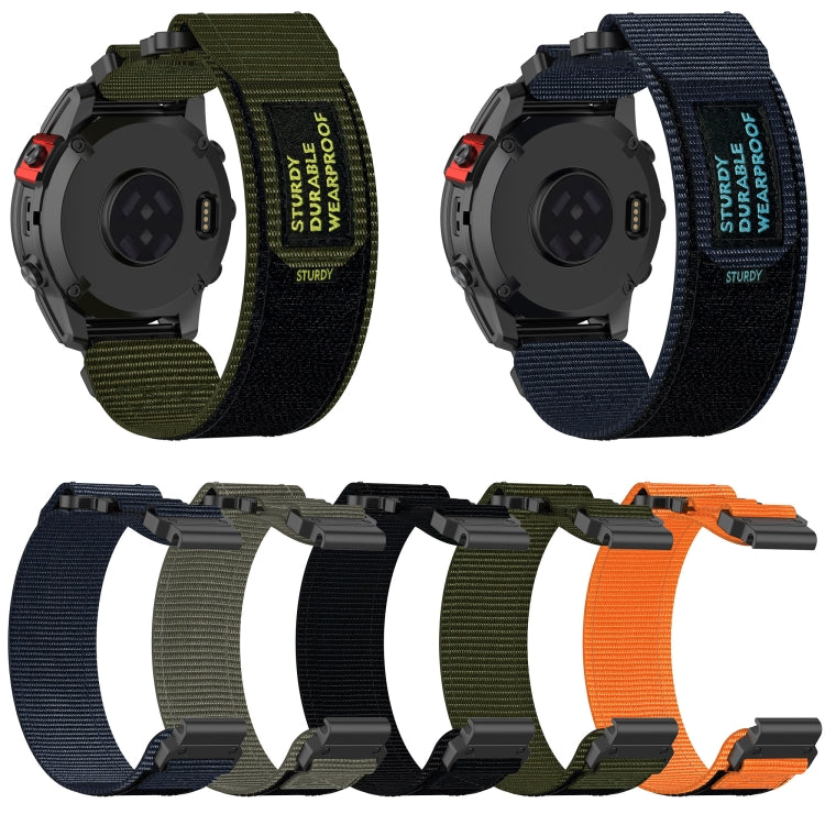 For Garmin Tactix 7 26mm Nylon Hook And Loop Fastener Watch Band(Grey) by bashfashion