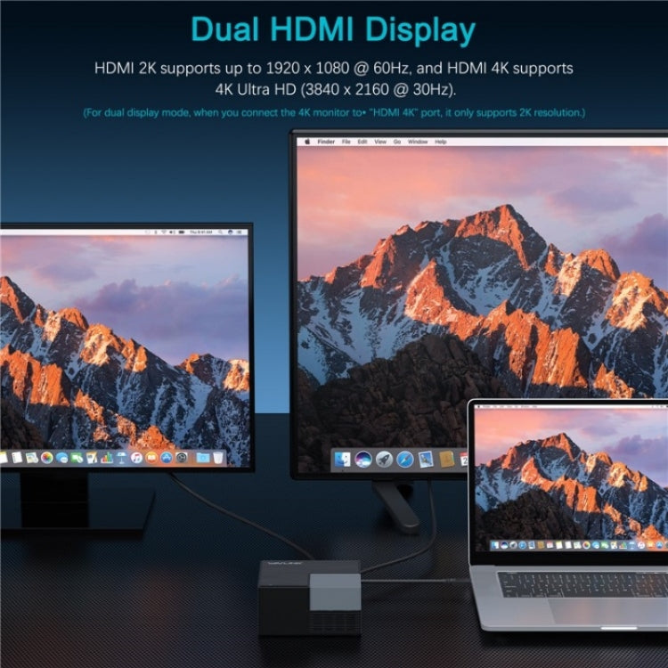 WAVLINK UG76PD2 3.5mm Audio, Gigabit Network Port Dual HD Universal Docking Station(UK Plug) by WAVLINK