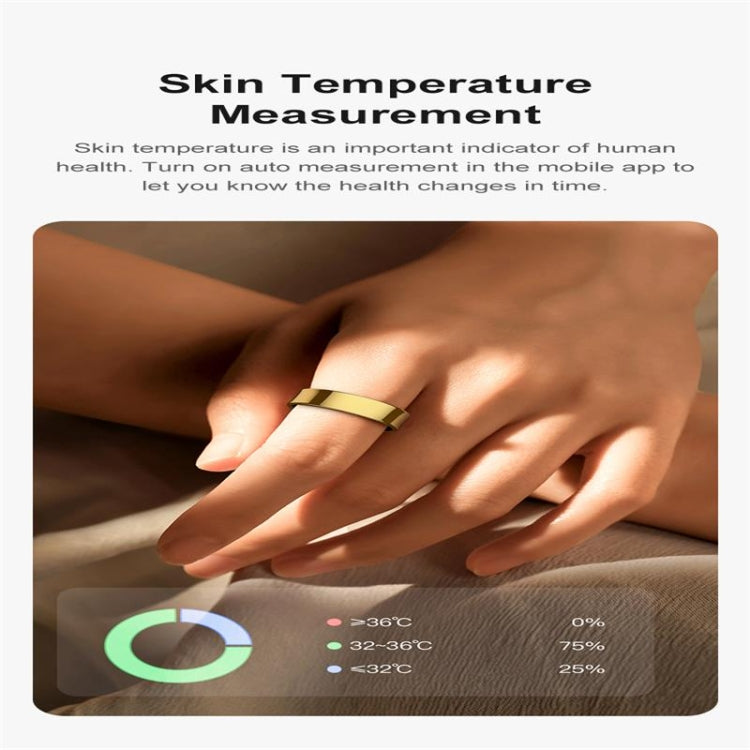 R09 SIZE 9 Smart Ring, Support Heart Rate / Blood Oxygen / Sleep Monitoring / Multiple Sports Modes(Gold) by bashfashion