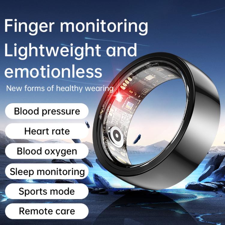 R1000 SIZE 8 Smart Ring, Support Heart Rate / Blood Oxygen / Sleep / Multiple Sports Modes(Black) by bashfashion