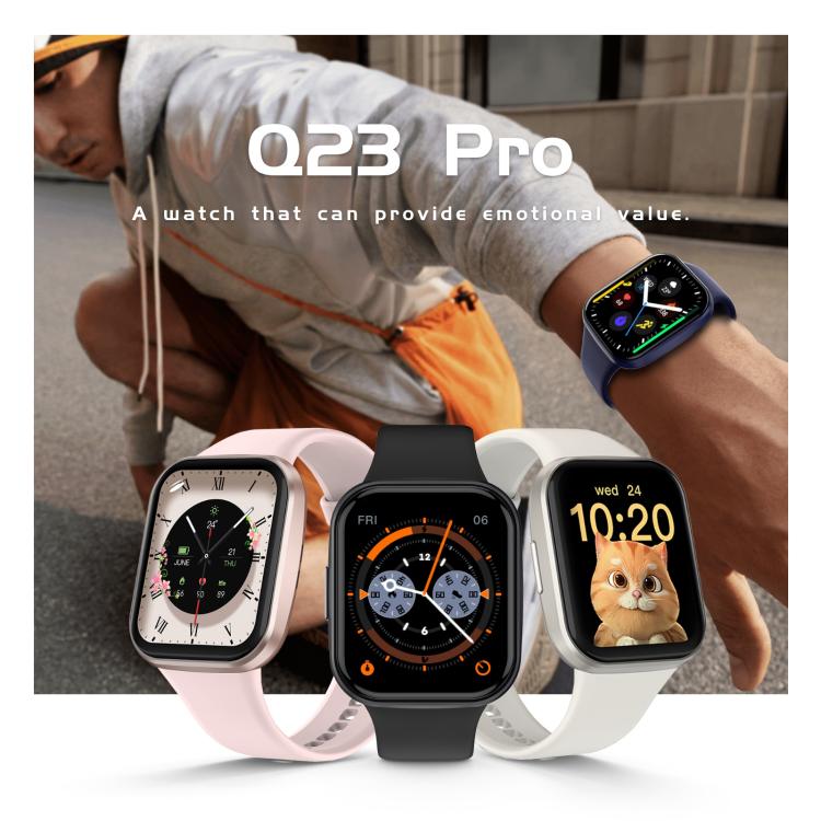 Q23 Pro 1.83 inch Color Screen IP68 Waterproof Bluetooth Call Smart Watch, Support Health Monitoring(White) by bashfashion