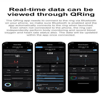 R04 SIZE 8 Smart Ring, Support Heart Rate / Blood Oxygen Monitoring / Sleep / Take Photos(Silver) by bashfashion