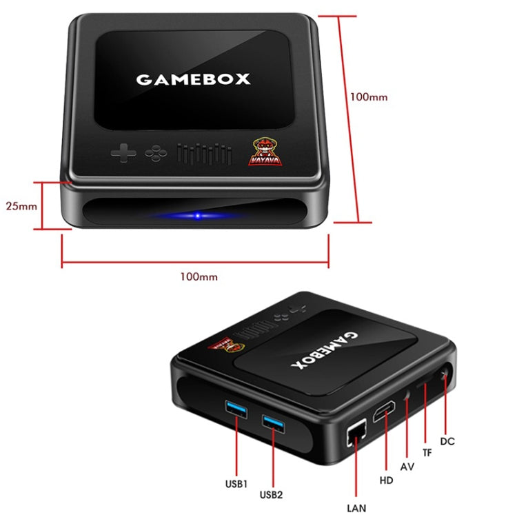 GD10 256G Built-In 60000+ Games Dual System Set-Top Box 3D Home 4K HD TV Game Console Box AU Plug(Black) by ANBERNIC