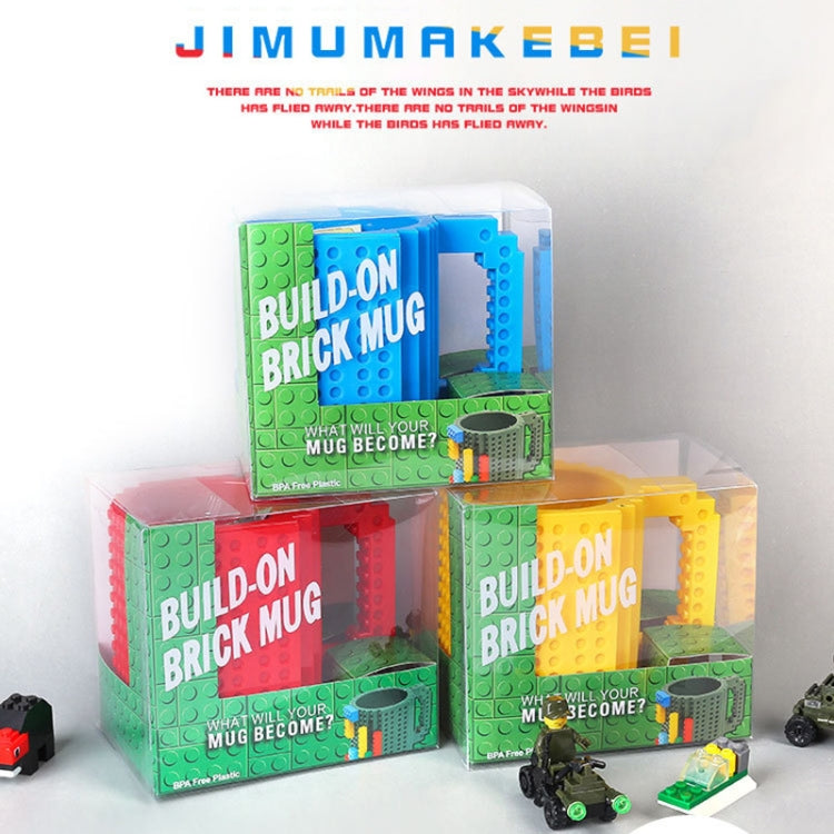 Building Blocks Design Creative Milk Mug Coffee Cup Build-on Brick Drinking Water Holder, Value:301-400ml(Yellow) by bashfashion