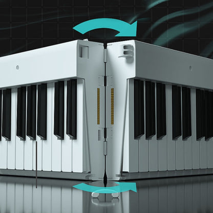 Wersi 88-Key Foldable Portable Electronic Piano Keyboard For Beginners Practice Piano, USB(White) by bashfashion