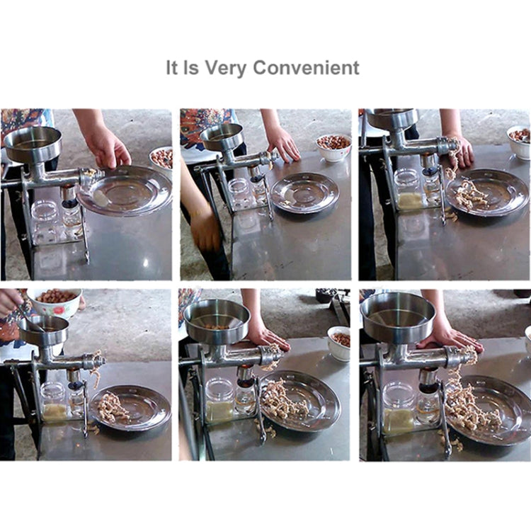 Manual Peanut Nuts Seeds Oil Press Expeller Oil Extractor Machine(Silver) by bashfashion