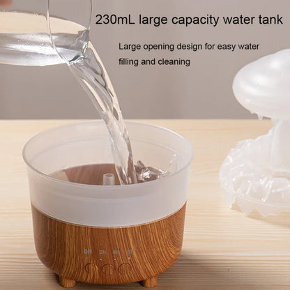 V50 Desktop Colorful Night Light Humidifier Wood Grain Water Drop Aroma Diffuser, Spec: EU Plug(Green) by bashfashion