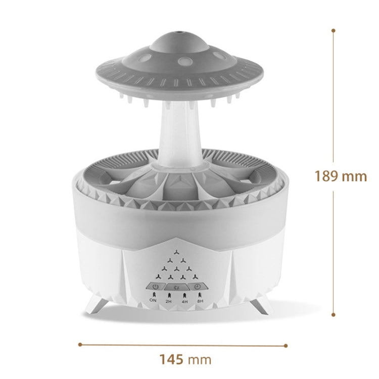 UFO Water Drop Aromatherapy Humidifier Desktop Remote Control Diffuser, Plug: EU Plug(White) by bashfashion