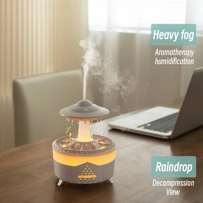 UFO Water Drop Aromatherapy Humidifier Desktop Remote Control Diffuser, Plug: EU Plug(White) by bashfashion