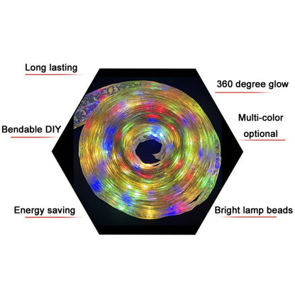 Christmas LED Lights Bronzing Double Ribbon String Lights, Specification: 5m(Silver Warm Light) by bashfashion