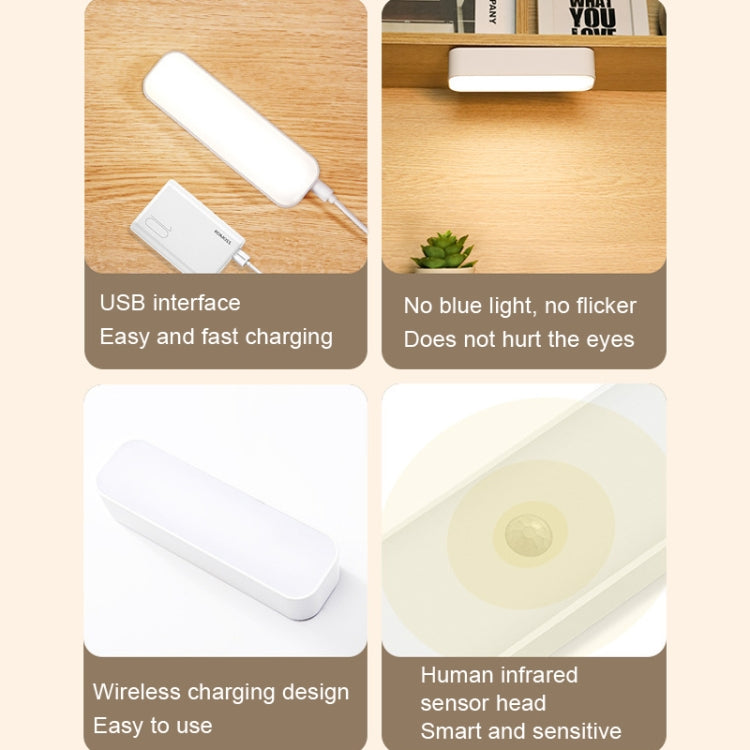 D6 Smart Charging Home Wireless Cabinet Sensor Light, Battery Capacity: 2500 mAh(Yellow Light) by bashfashion